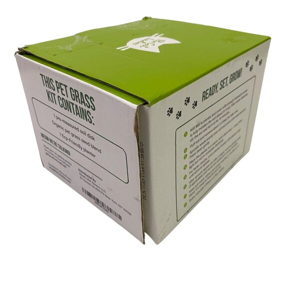 The Cat Ladies Organic Pet Grass Kit White Kitty Face Planter Garden Plants - Picture 11 of 15